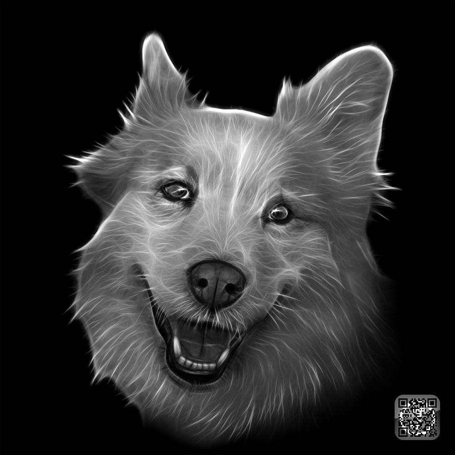 Greyscale Siberian Husky Mix Dog Pop Art - 5060 BB Painting by James Ahn