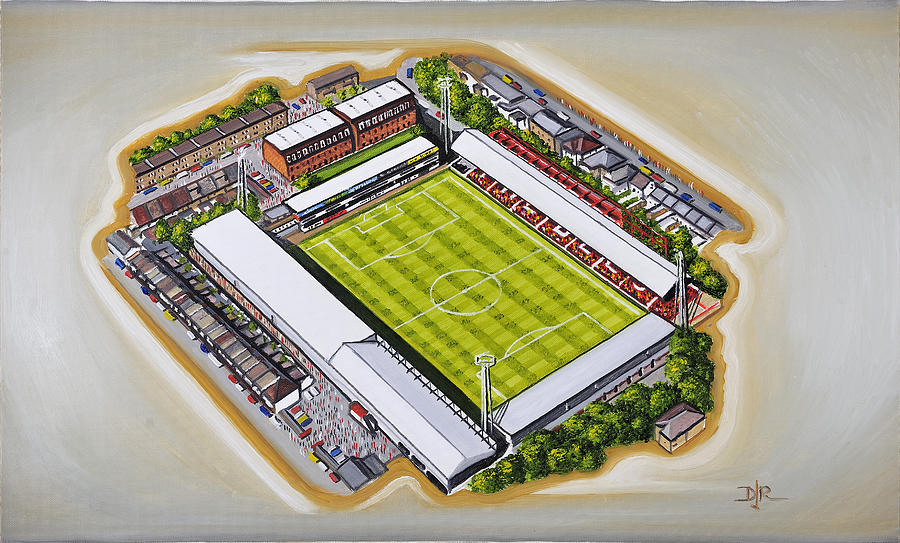 Football Painting - Griffin Park - Brentford FC by D J Rogers