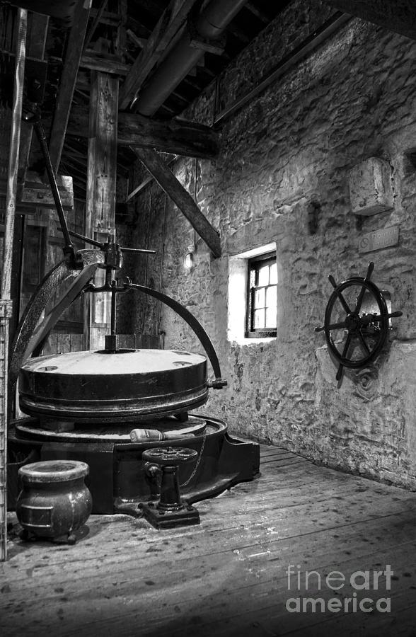 Black And White Photograph - Grinder for unmalted barley in an old distillery by RicardMN Photography