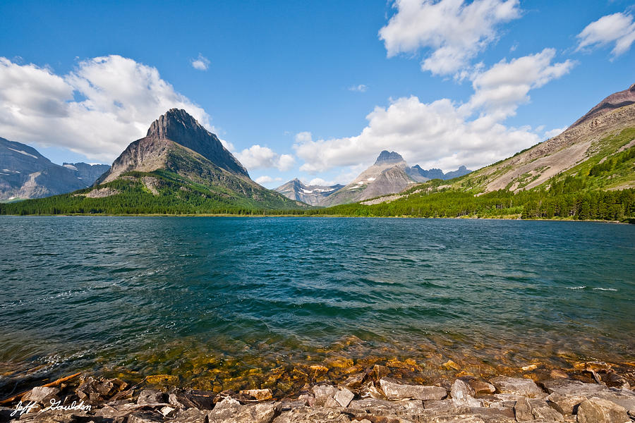 Grinnell Point from Swiftcurrent Lake Photograph by Jeff Goulden