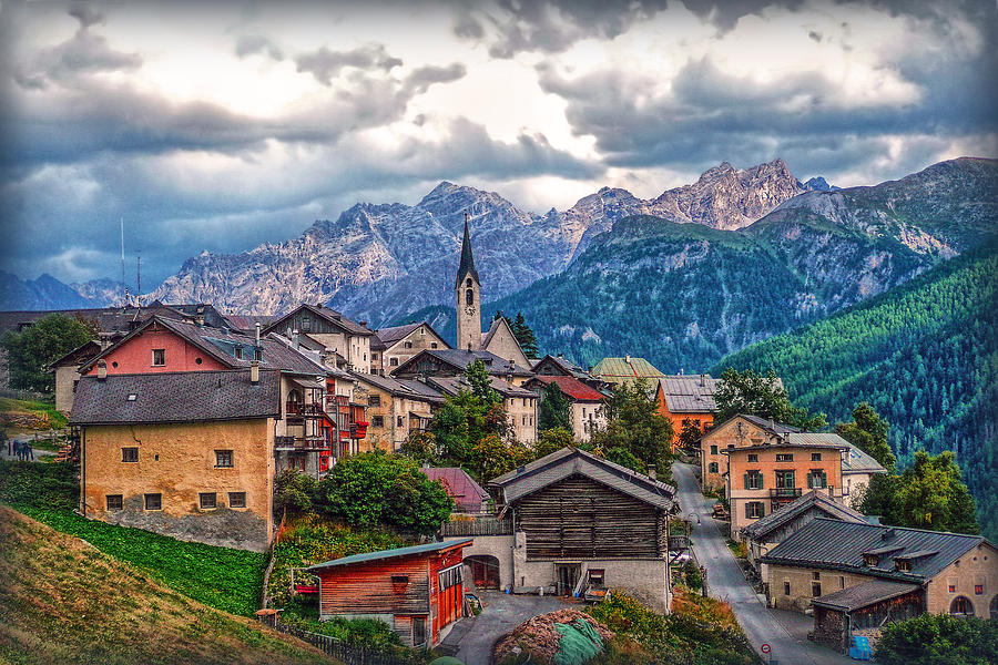 Switzerland Photograph - Grisonian Village by Hanny Heim