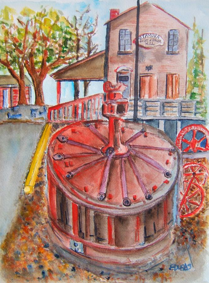 Grist and Roller Mill Painting by Elaine Duras