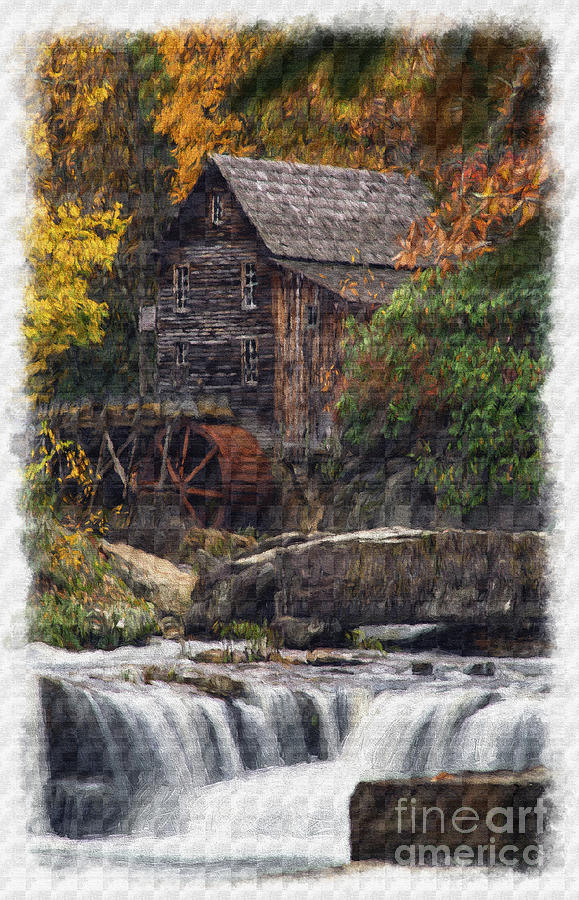 Grist Mill from below the falls paintography Photograph by Dan Friend