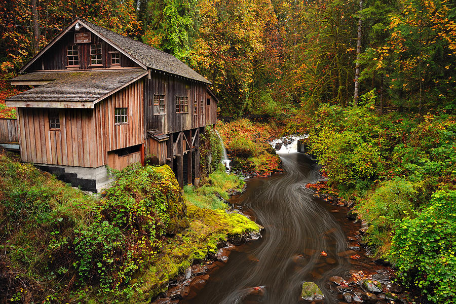 Grist Mill in Autumn Photograph by Andrew Kumler