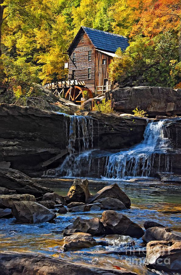 Grist Mill in Babcock State Park West Virginia Photograph by Kathleen K Parker