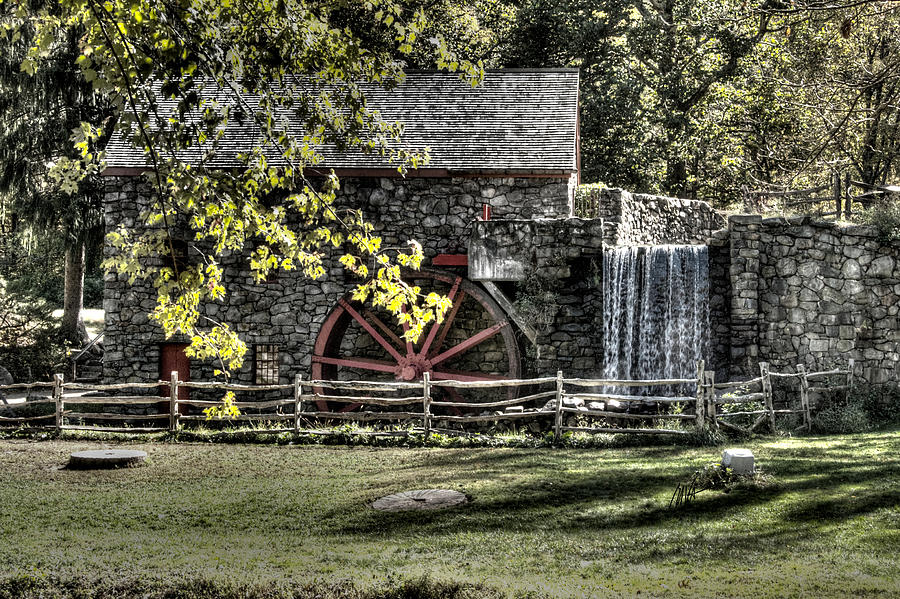 Grist Mill in early Autumn Photograph by Mark Valentine