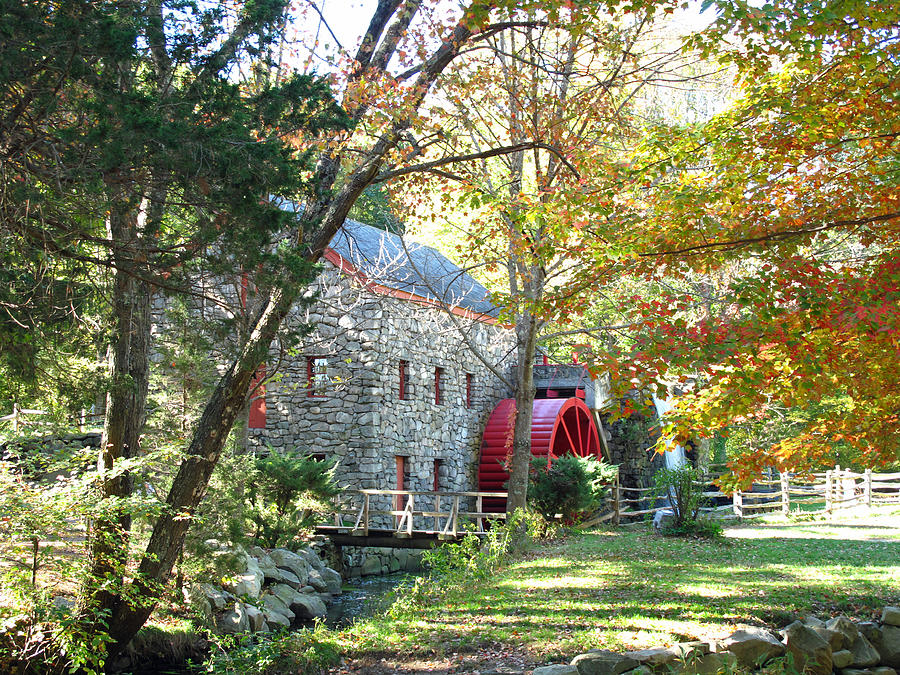 Grist Mill in Fall Photograph by Barbara McDevitt