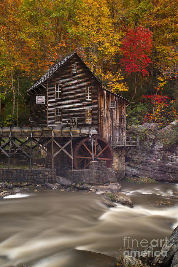 Grist Mill in fall on Glade Creek Photograph by Dan Friend