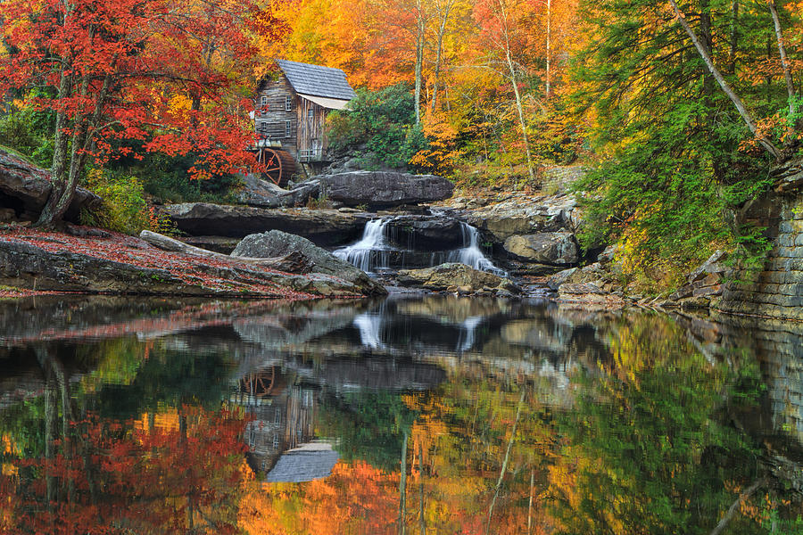Fall Photograph - Grist Mill in the Fall by Mark Steven Perry