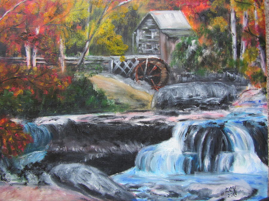 Grist Mill in West Virginia Painting by Lucille  Valentino