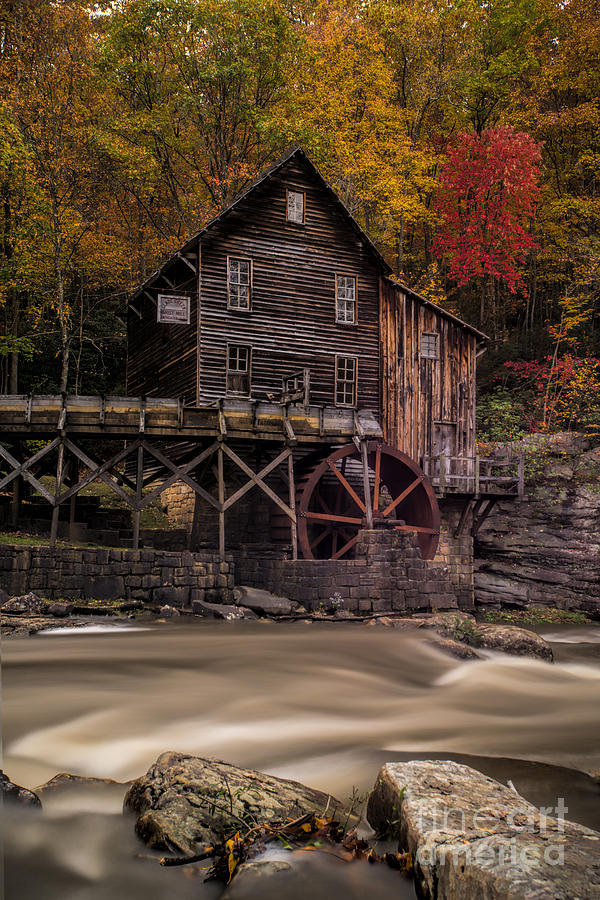 Grist Mill on Glade Creek in fall Photograph by Dan Friend