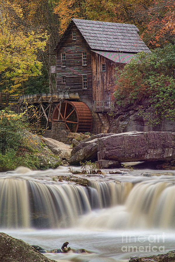 Grist Mill on Glade Creek in the fall Photograph by Dan Friend
