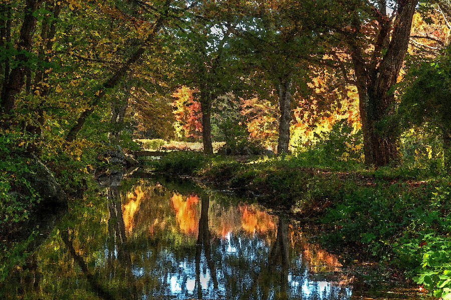 Grist Mill River In Autumn Photograph
