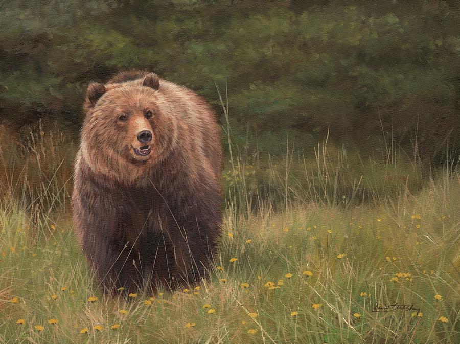 Grizzly Painting by David Stribbling