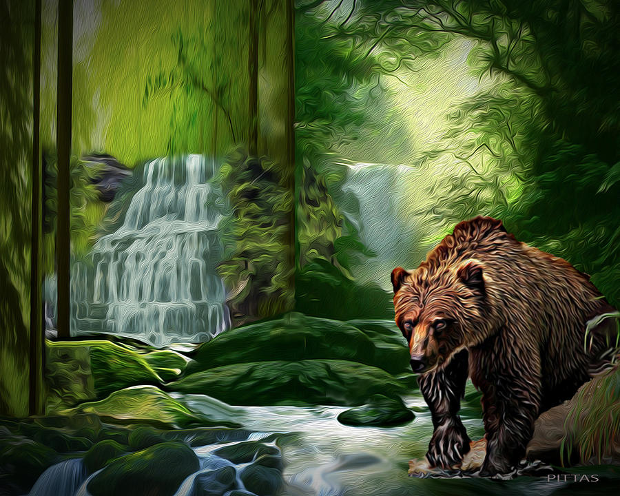 Grizzly Painting by Michael Pittas