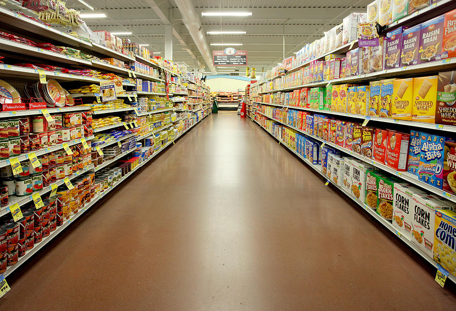 Grocery store aisle. Photograph by Katrina Wittkamp