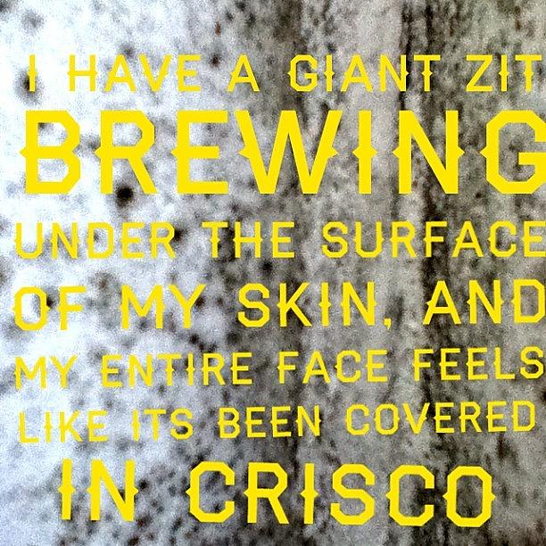 Quote Photograph - #gross #skin #acne #zit #crisco #greasy by LeeLee Atkins