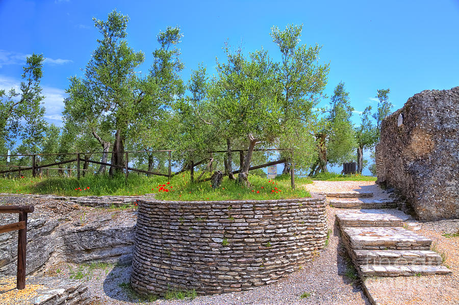 Landmark Photograph - Grotto Catullus at the Lake Garda in Sirmione by Gina Koch
