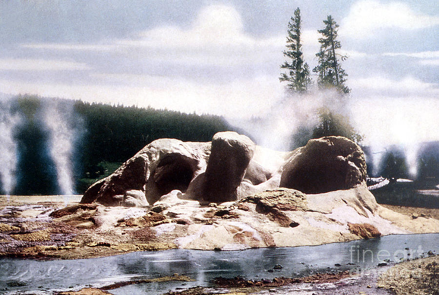 Yellowstone National Park Photograph - Grotto Geyser Yellowstone Np #1 by NPS Photo Frank J Haynes
