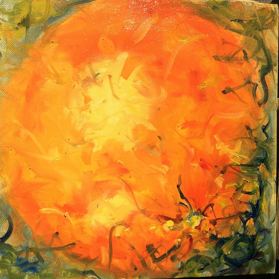 Grounded Orange Painting by Karen Carmean