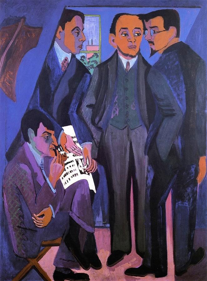 Group of Artists Painting by Ernst Ludwig Kirchner