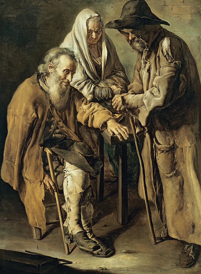 Group of Beggars Painting by Giacomo Ceruti