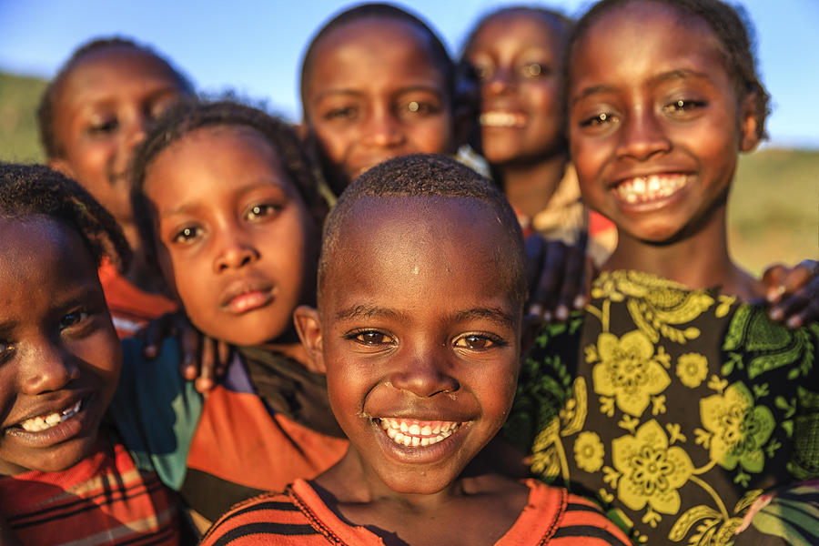 Group of happy African children, East Africa Photograph by Bartosz Hadyniak