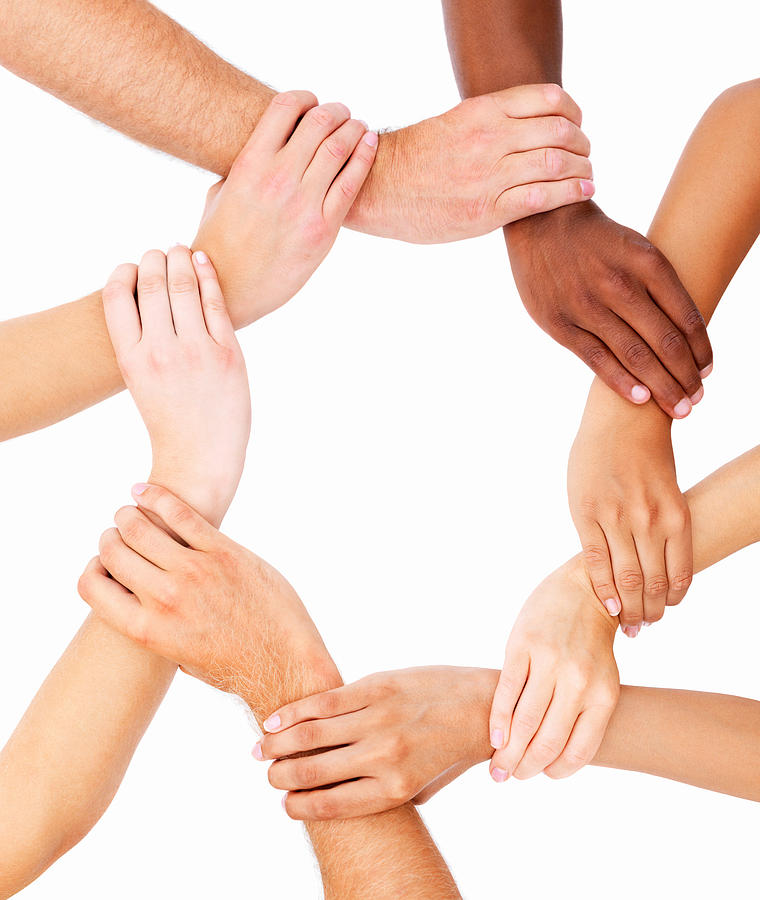 Group of human hands showing unity Photograph by Jacob Wackerhausen