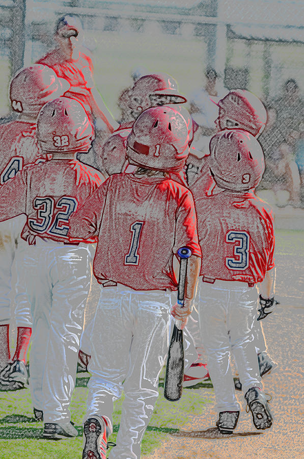 Spring Photograph - Group of little league baseball players by Tammy Abrego