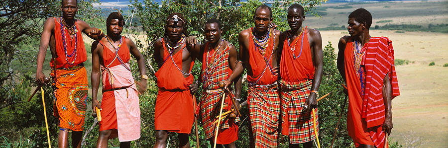 Group Of Maasai People Standing Side Photograph by Panoramic Images ...