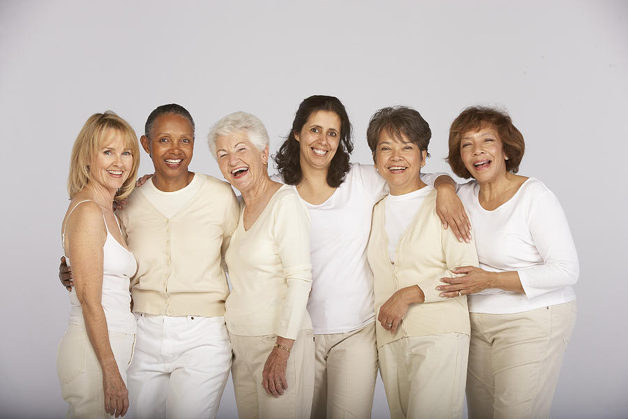 Group of mature and senior women, smiling, portrait Photograph by Ariel Skelley Group of mature and senior women, smiling, portrait Photograph by Ariel Skelley