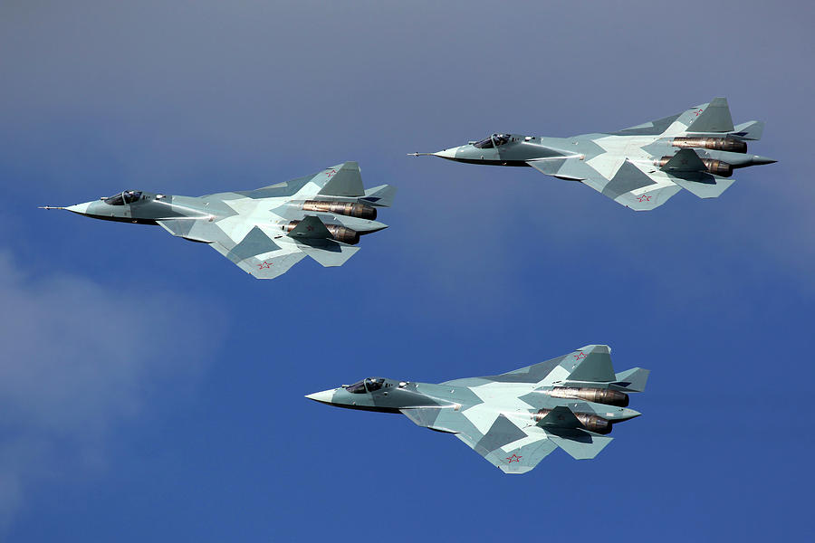 Group Of T-50 Pak-fa Fifth Generation Photograph by Artyom Anikeev ...