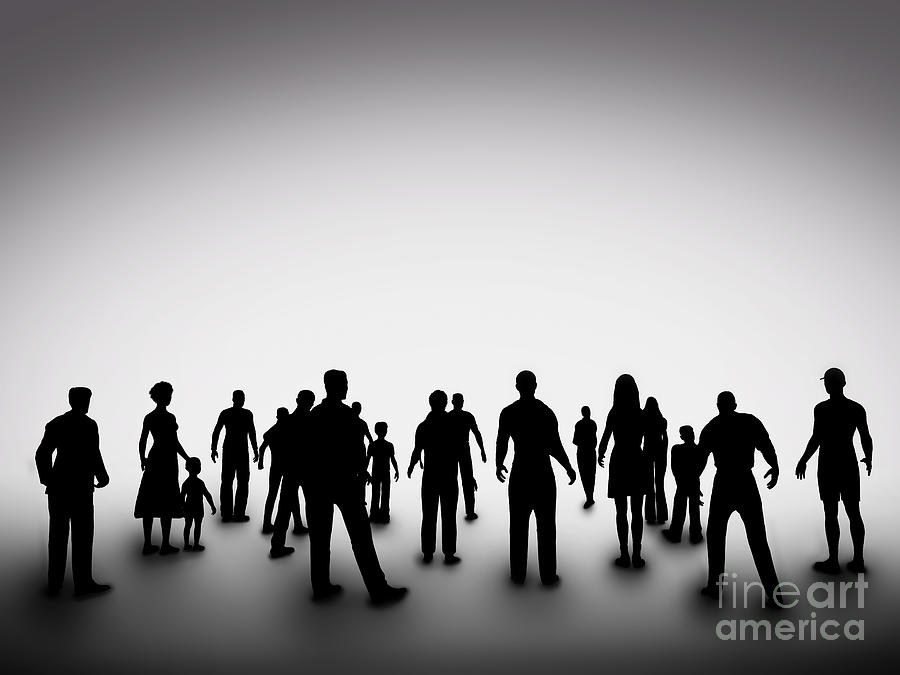 Group of various people silhouettes Photograph by Michal Bednarek