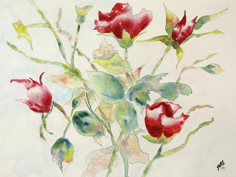 Grouping of Roses Painting by Joyce Ann Burton-Sousa