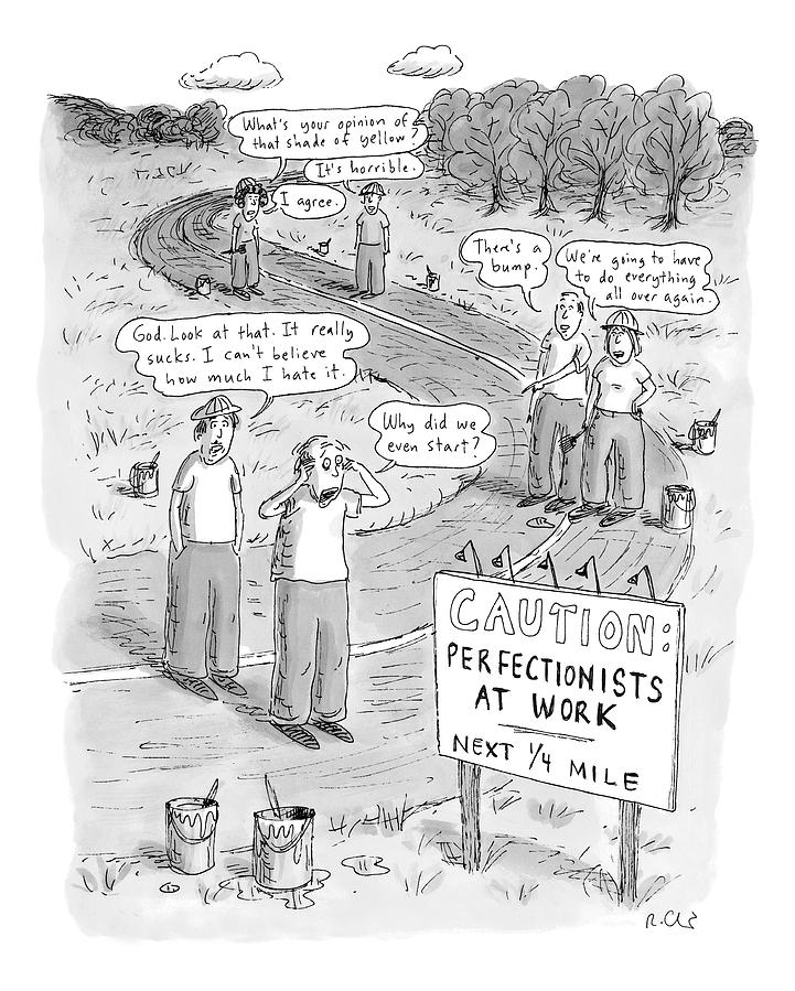 Groups Of Construction Workers Paralyzed Drawing by Roz Chast
