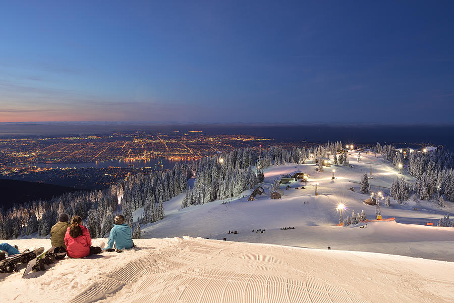 Grouse Mountain Ski Resort sunrise Photograph by Lijuan Guo Photography
