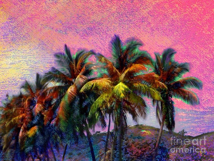 H Grove of Coconut Trees - Horizontal Digital Art by Lyn Voytershark