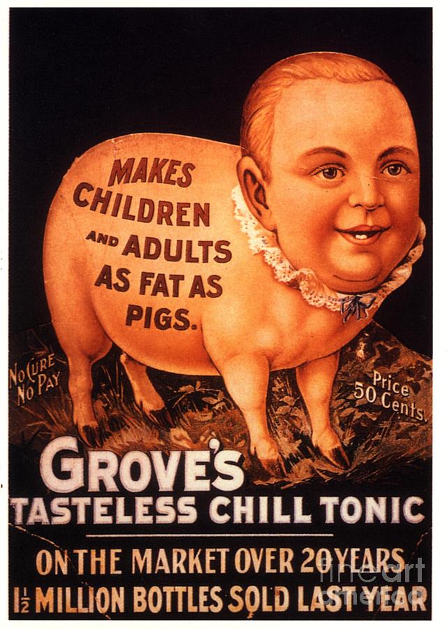 1890s Drawing - Groves 1890s Usa Humour Groves Tonic by The Advertising Archives