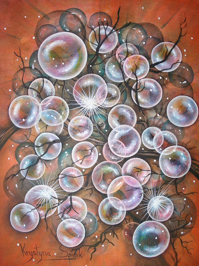 Growing Bubbles Painting by Krystyna Spink
