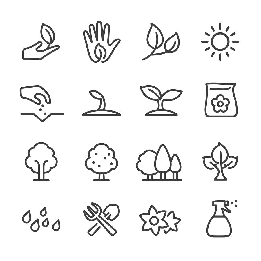 Growing Icons - Line Series Drawing by -victor-