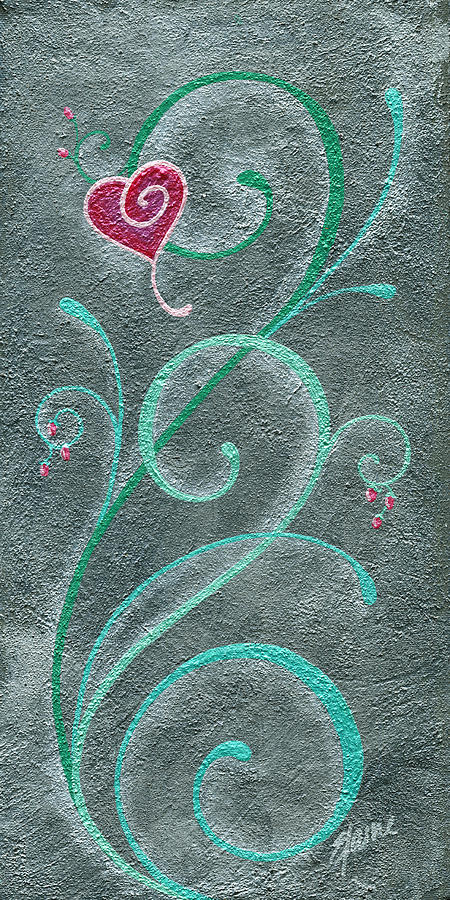 Heart Painting - Growing Love by Elaine Allen Heart Painting - Growing Love by Elaine Allen