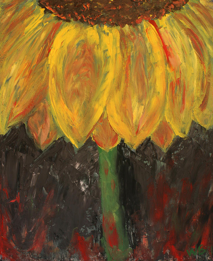 Sunflower Painting - Growth by Whitney Nanamkin