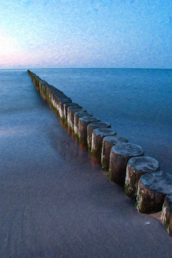Groynes Baltic Sea Ger 3393 Painting by Dean Wittle
