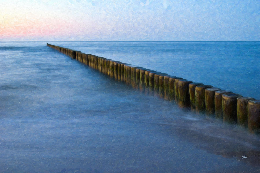 Groynes Baltic Sea Ger3392 Painting by Dean Wittle