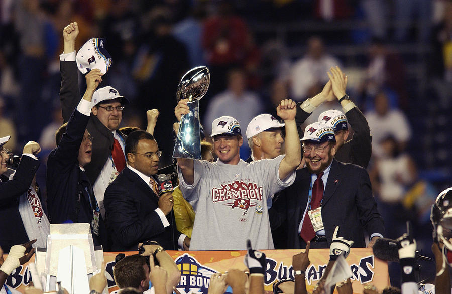 Gruden and the Lombardi Trophy Photograph by Ezra Shaw