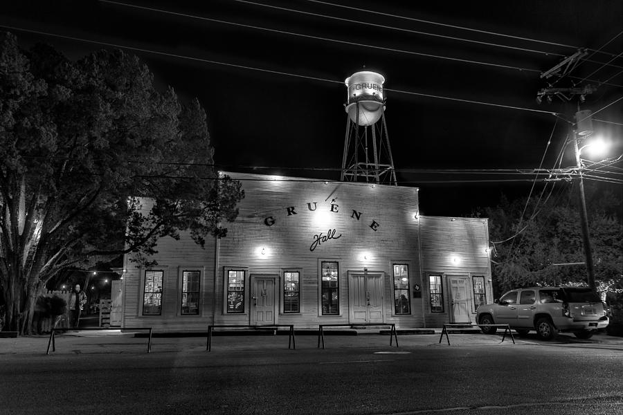 Gruene Hall - Black and White Photograph by Tim Stanley