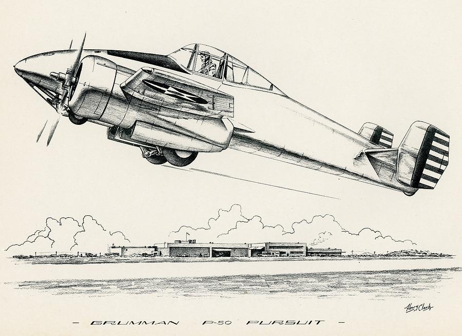 Grumman XP-50 Pursuit Drawing by Hank Clark - Fine Art America