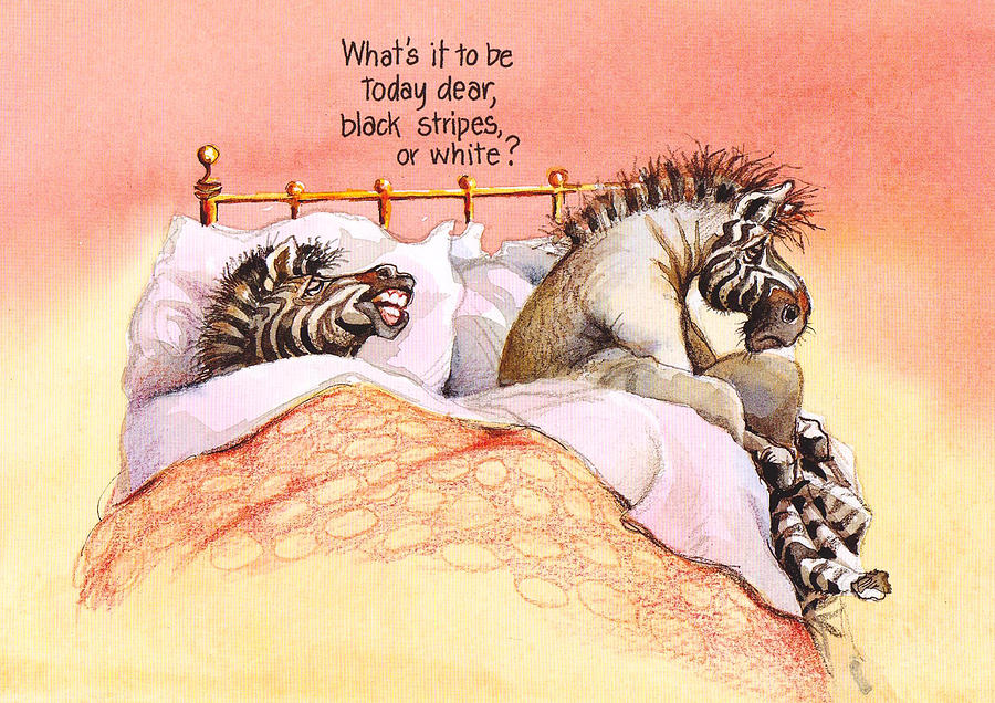 Zebra Painting - Grumpy in the Morning by Rose Rigden