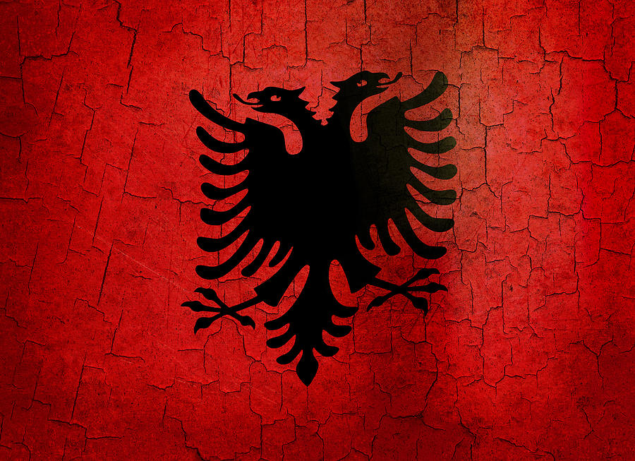 Grunge Albania flag Digital Art by Steve Ball