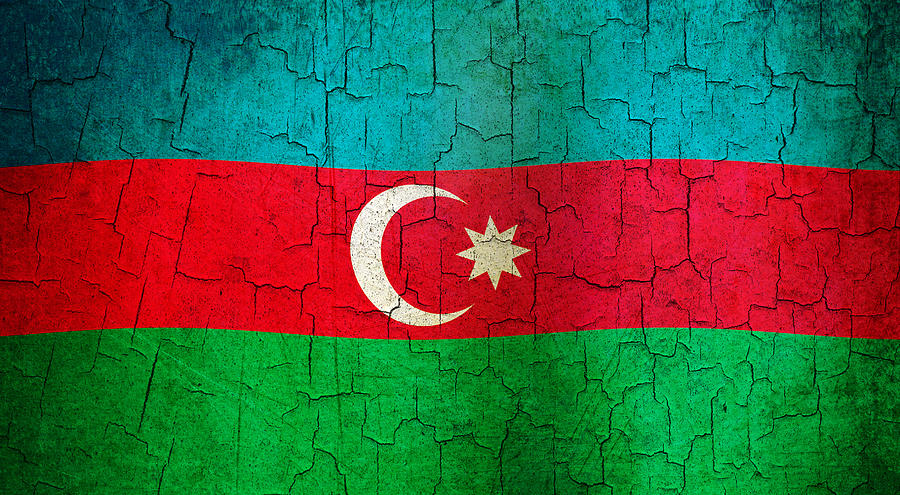 Grunge Azerbaijan flag Digital Art by Steve Ball
